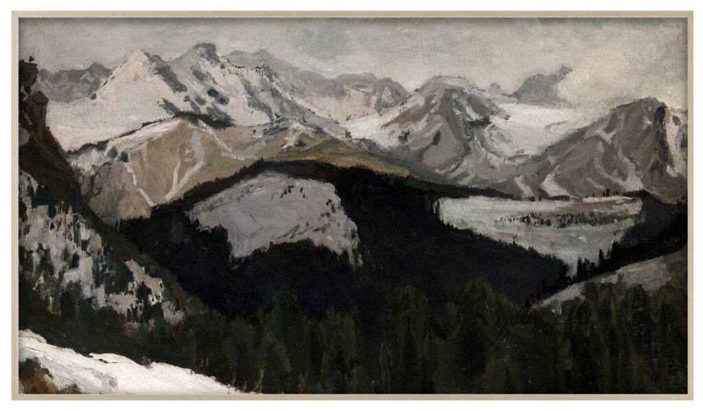 絵画 Winter Mountain A magical winter wonderland with snow-capped mountains