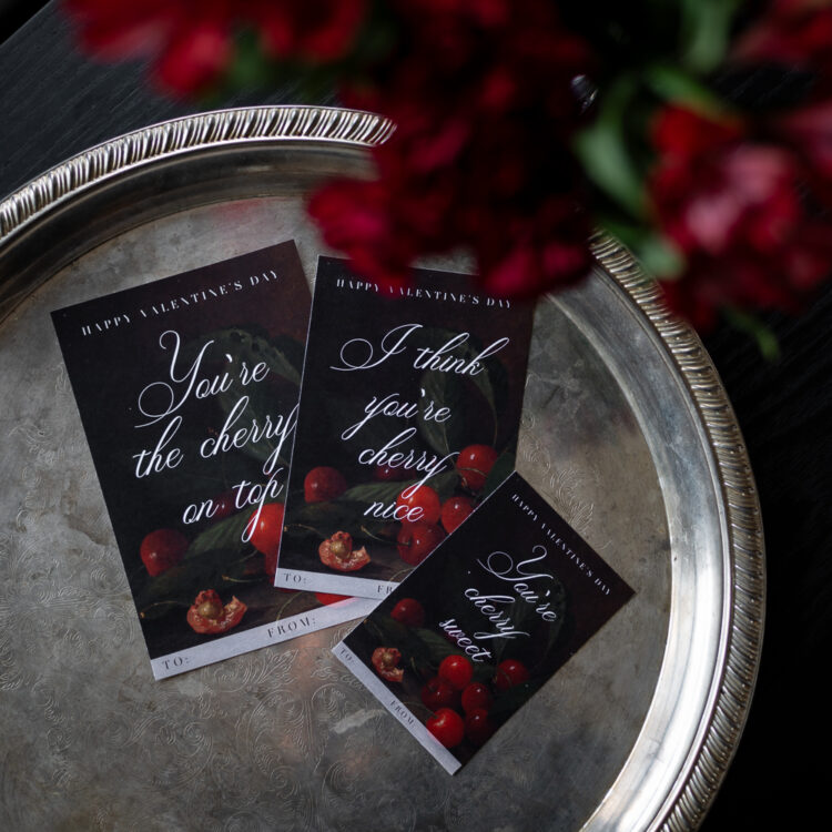 Cherry Valentine's Day Cards Printable - Image 2