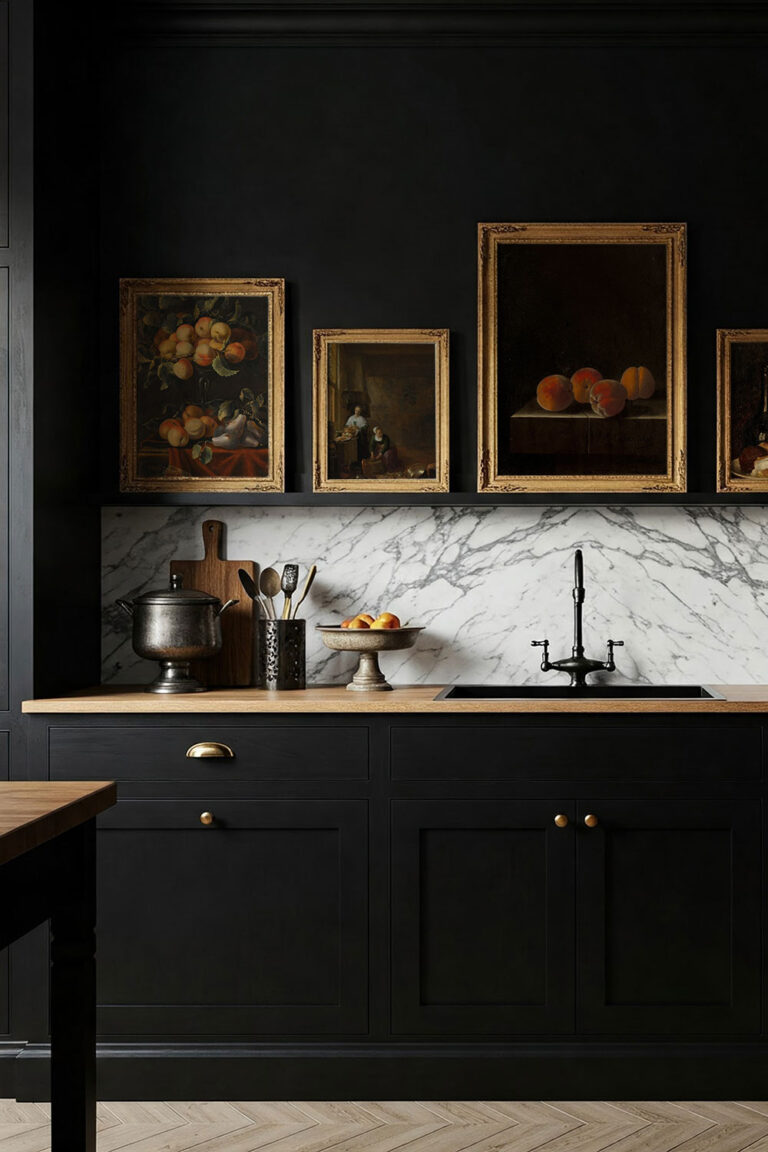 how a fine art print can transform your kitchen into a... 10 Classic Ways To Display Art In A Kitchen - A Home Is Announced