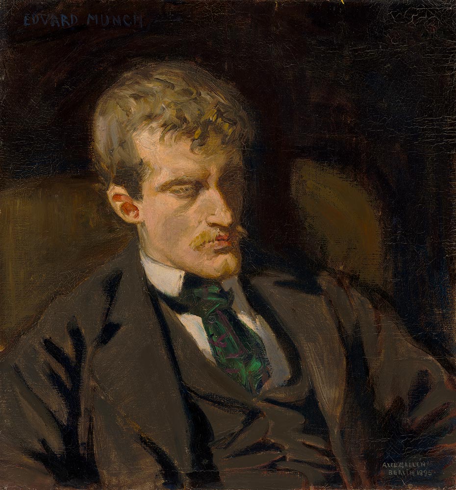 Free vintage portrait painting by Akseli Gallen-Kallela entitled “Portrait of Edvard Munch”