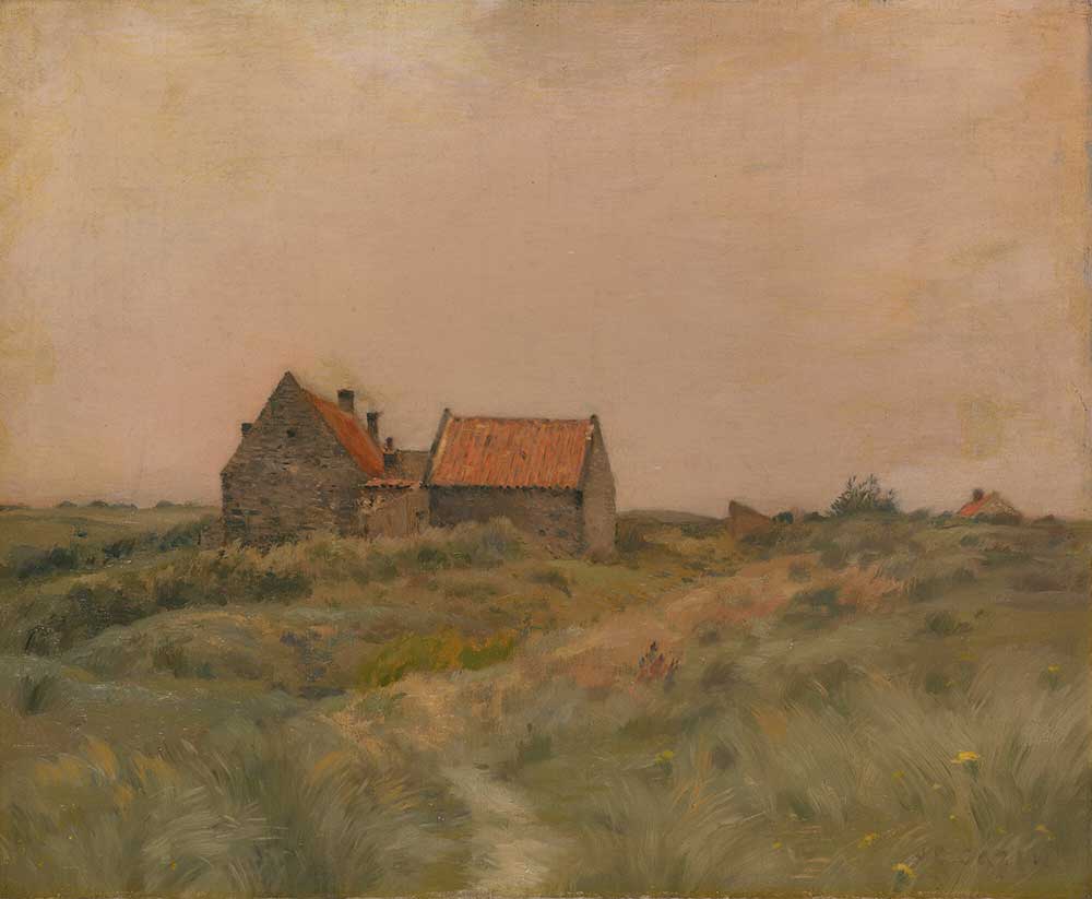Free vintage fall landscape painting by Jean Charles Cazin entitled "October Day"
