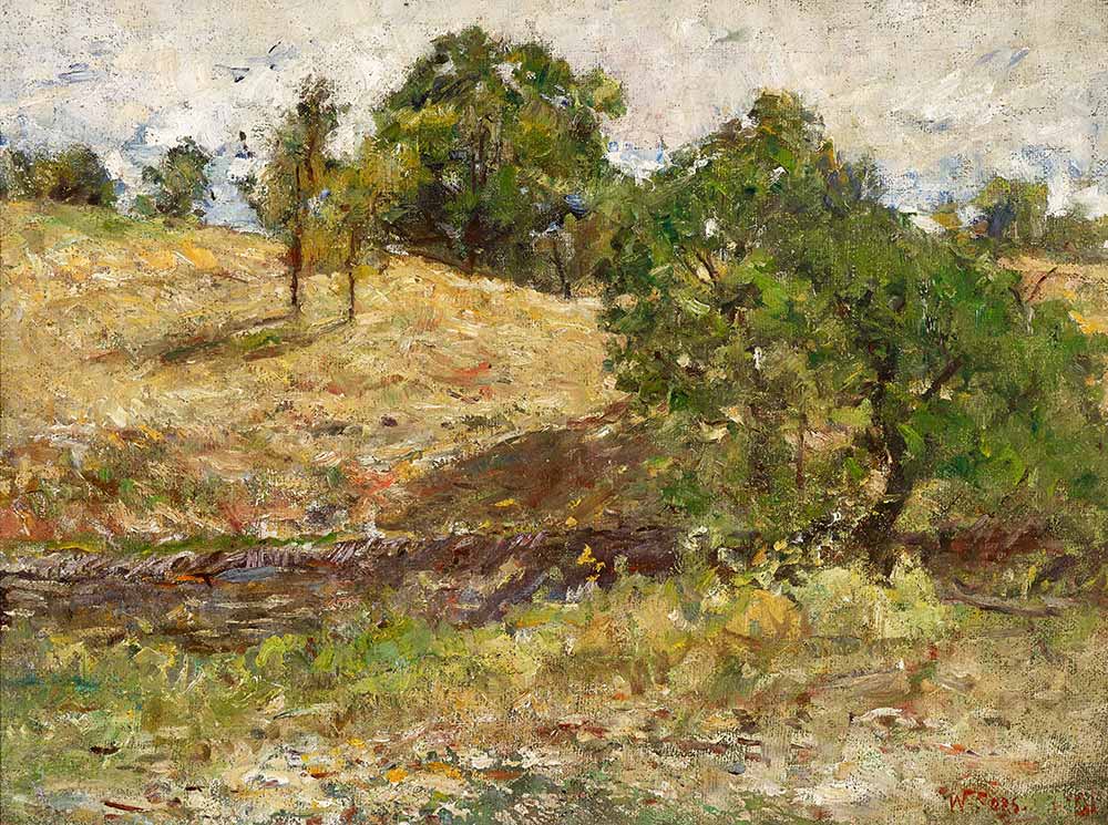 free vintage landscape painting by William J. Forsyth entitled “Indiana Landscape”
