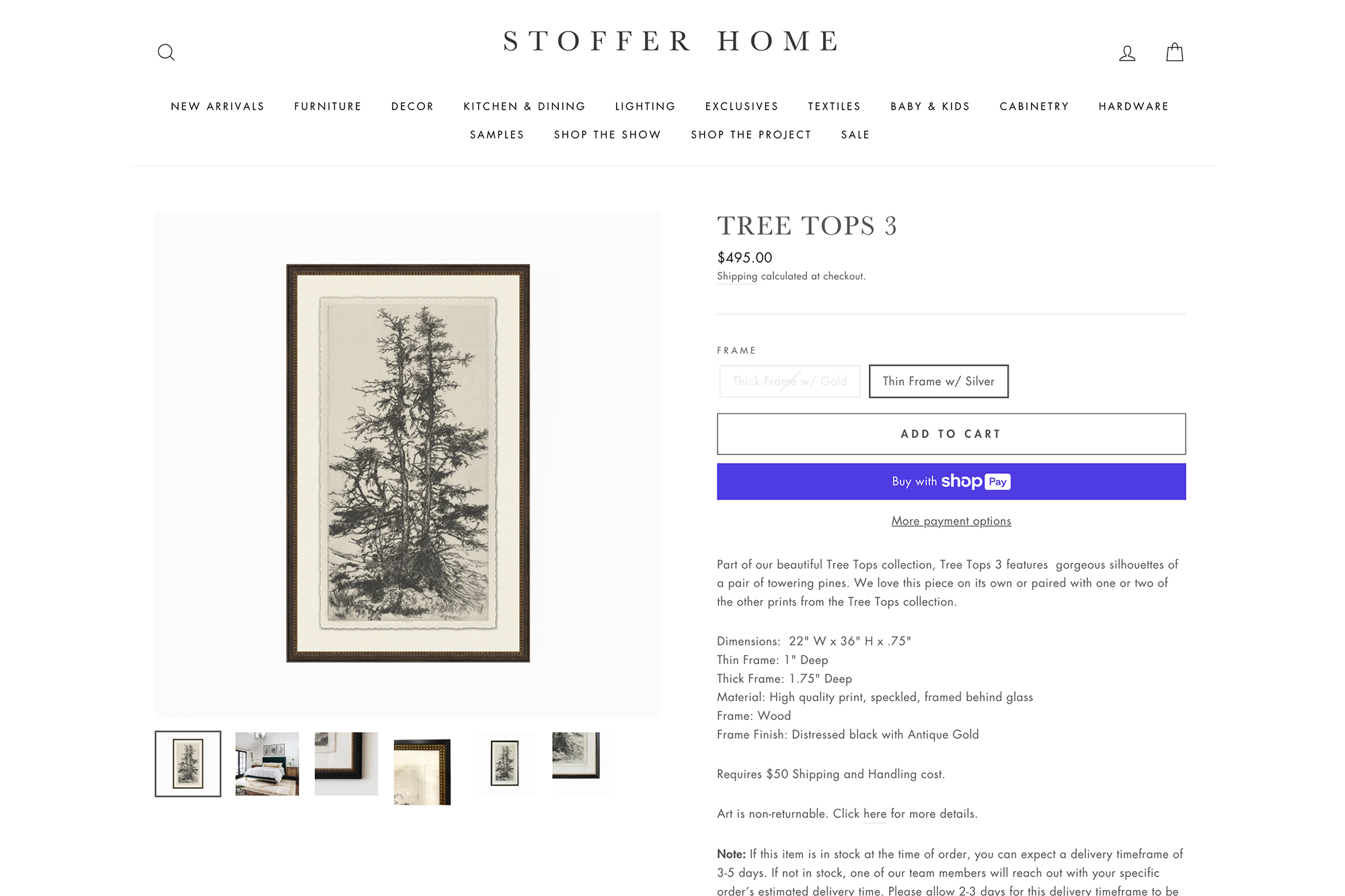 Tree Tops 3 vintage art print from stoffer home