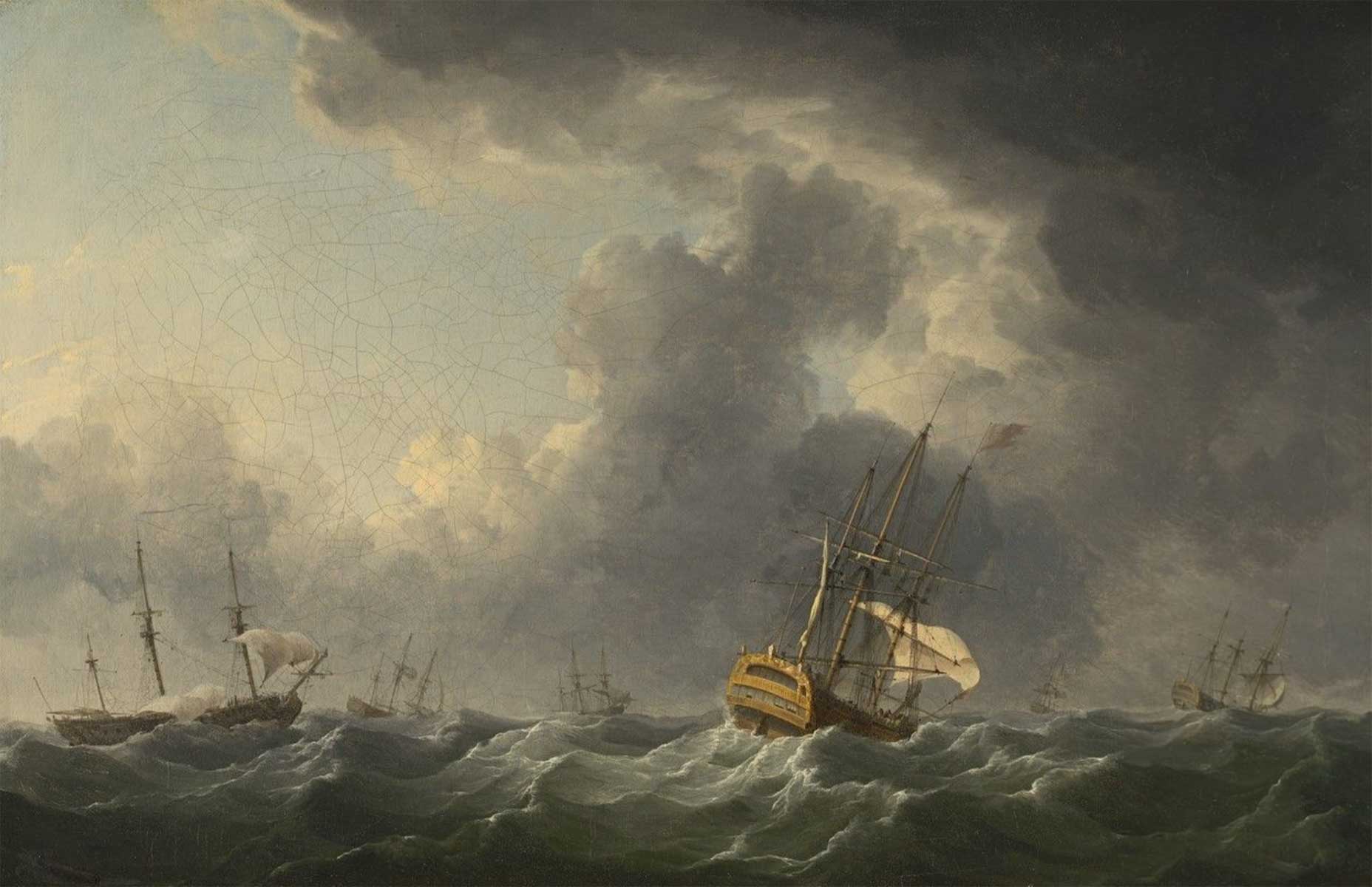 free vintage ship art of english ships at sea