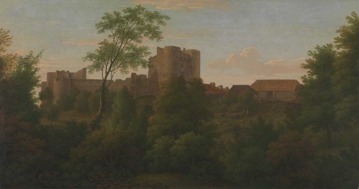 free vintage art of a castle in Kent, England