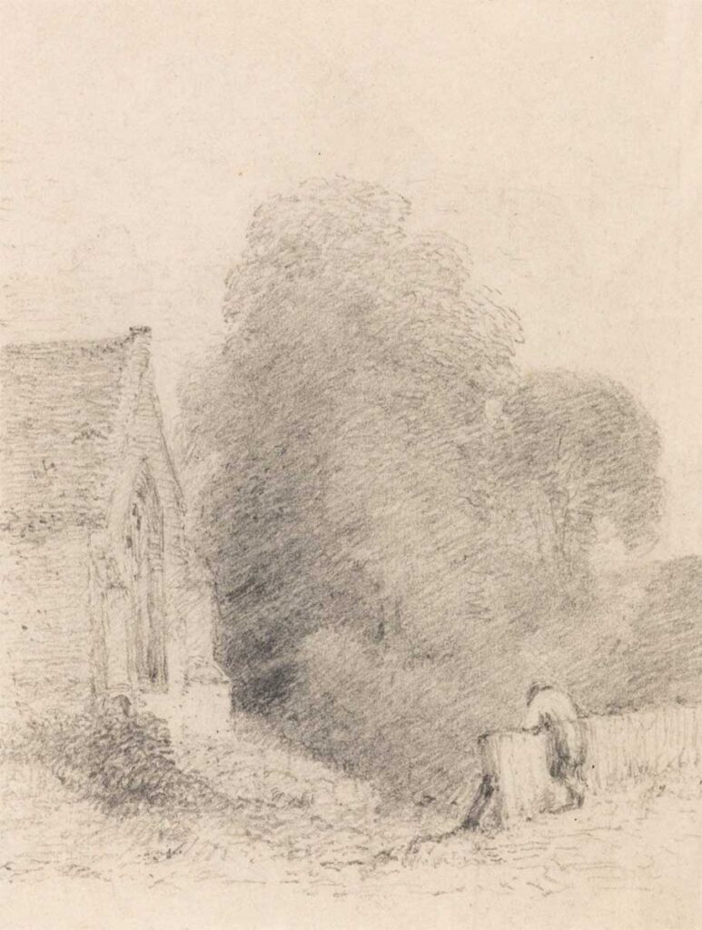 free vintage english country house art sketch by john constable