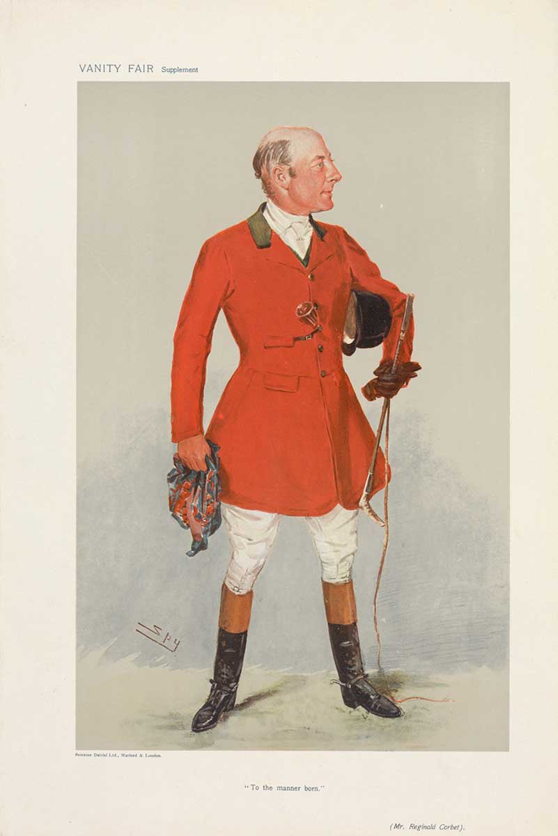 free vintage fox hunting illustration by leslie "spy" ward from vanity fair