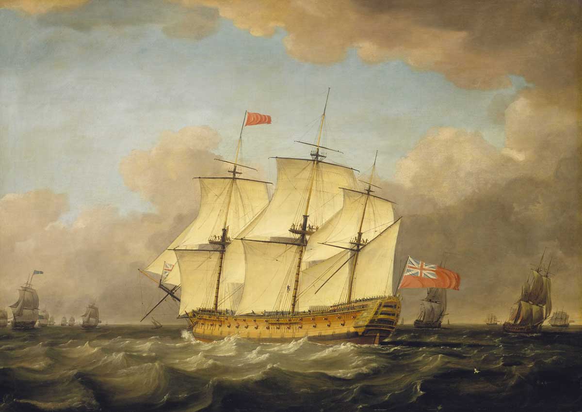 free vintage ship art of a british sailing ship crossing the english channel