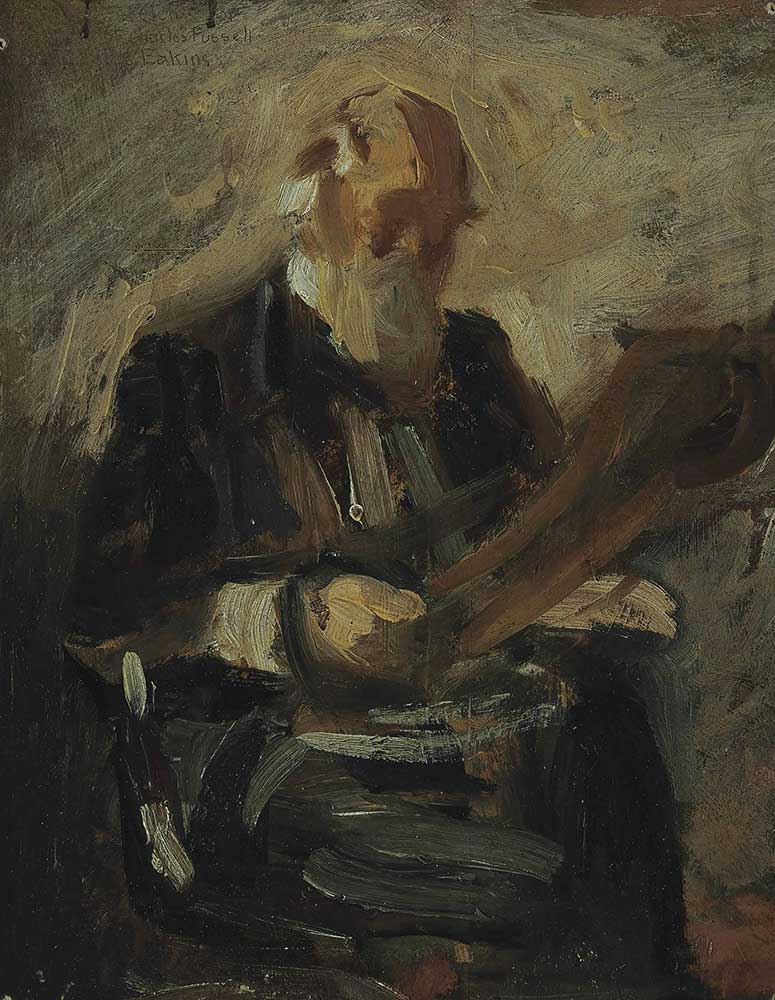 free vintage portrait painting by Thomas Eakins entitled  “Study for a Portrait of Charles Fussell”