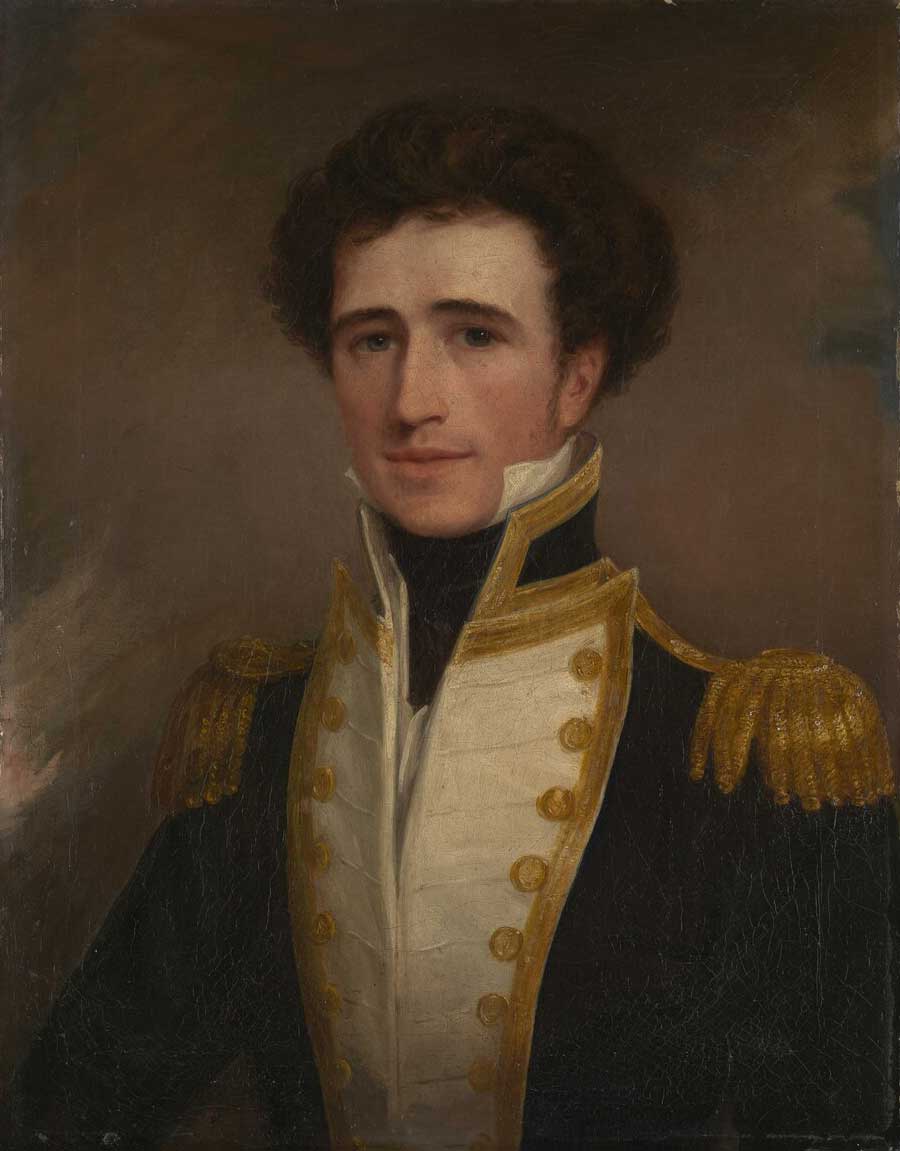 Free vintage art british royal navy captain portrait painting