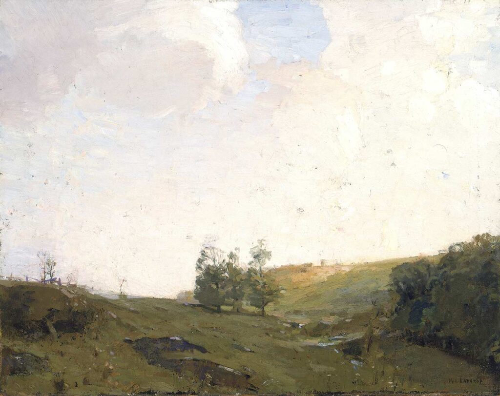 W. L. Lathrop “The Three Trees” vintage landscape painting free vintage art download