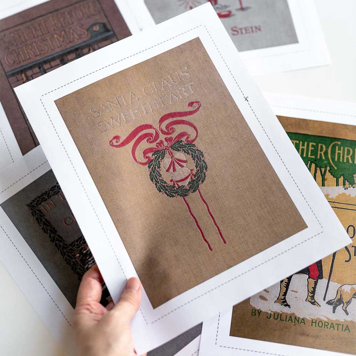 Printable Vintage Christmas Book Covers: DIY Wall Art for Holiday Decor - Image 2