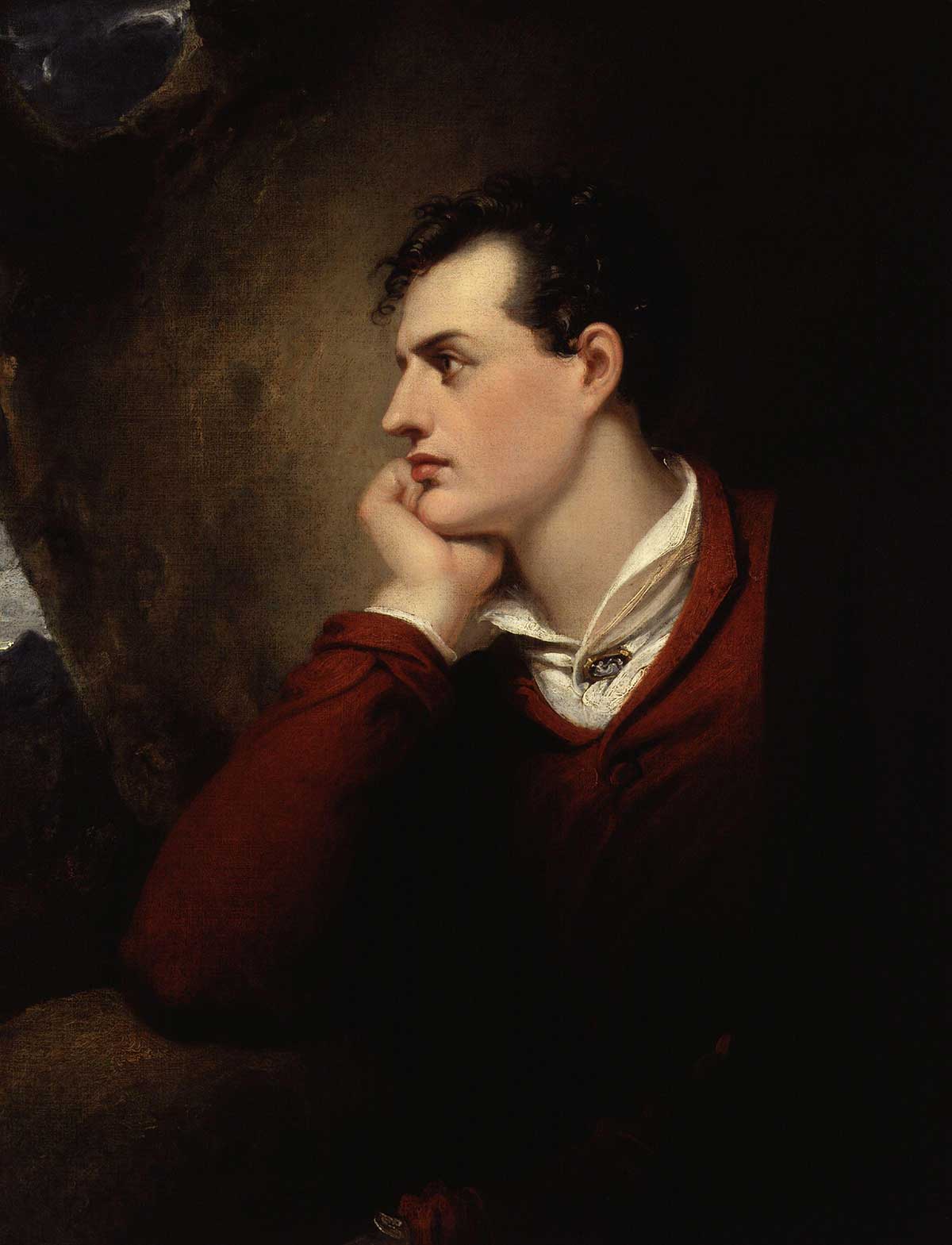 free vintage valentine's day art by Richard Westall entitled "George Gordon Byron, 6th Baron Byron" showing a portrait of lord byron the poet