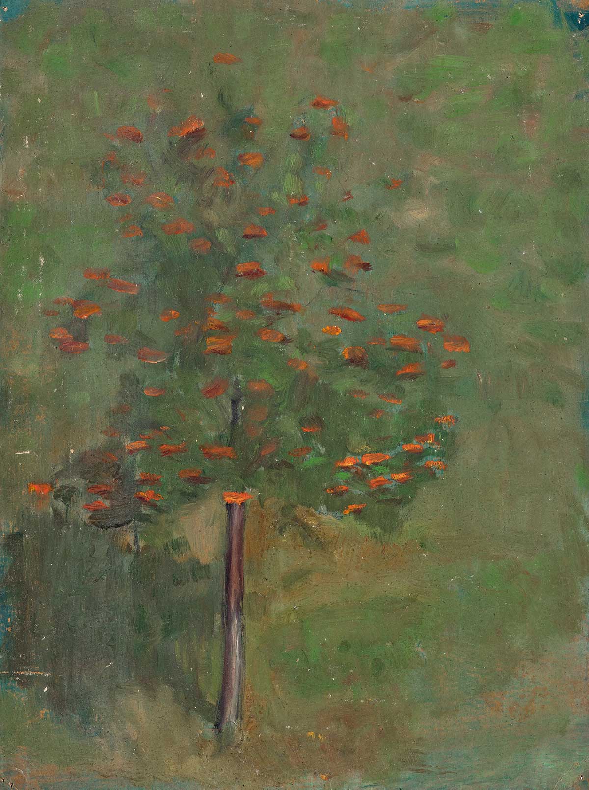 free vintage spring painting of a fruit tree by Walther Gamerith "Fruit Tree entitled (Obstbaum)" for use as spring home decor