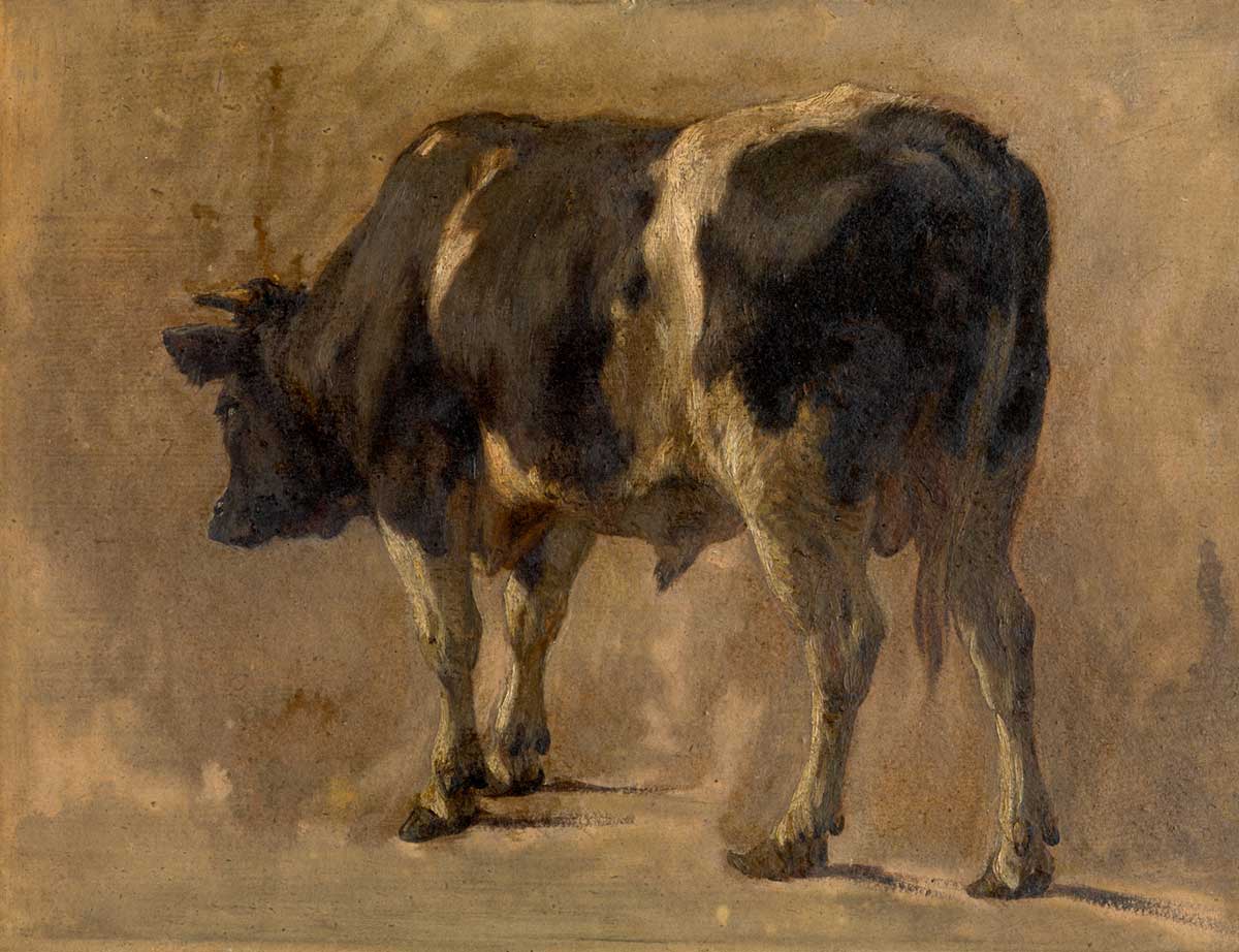 vintage painting of a bull by André Plumot entitled "Bull" for use as free printable farmhouse wall art decor