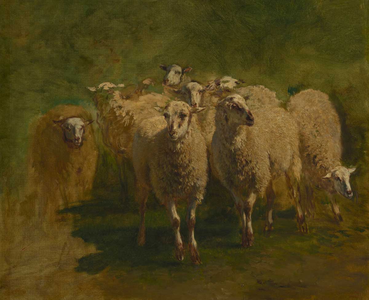 vintage painting of sheep by Constant Troyon for use a free printable wall art